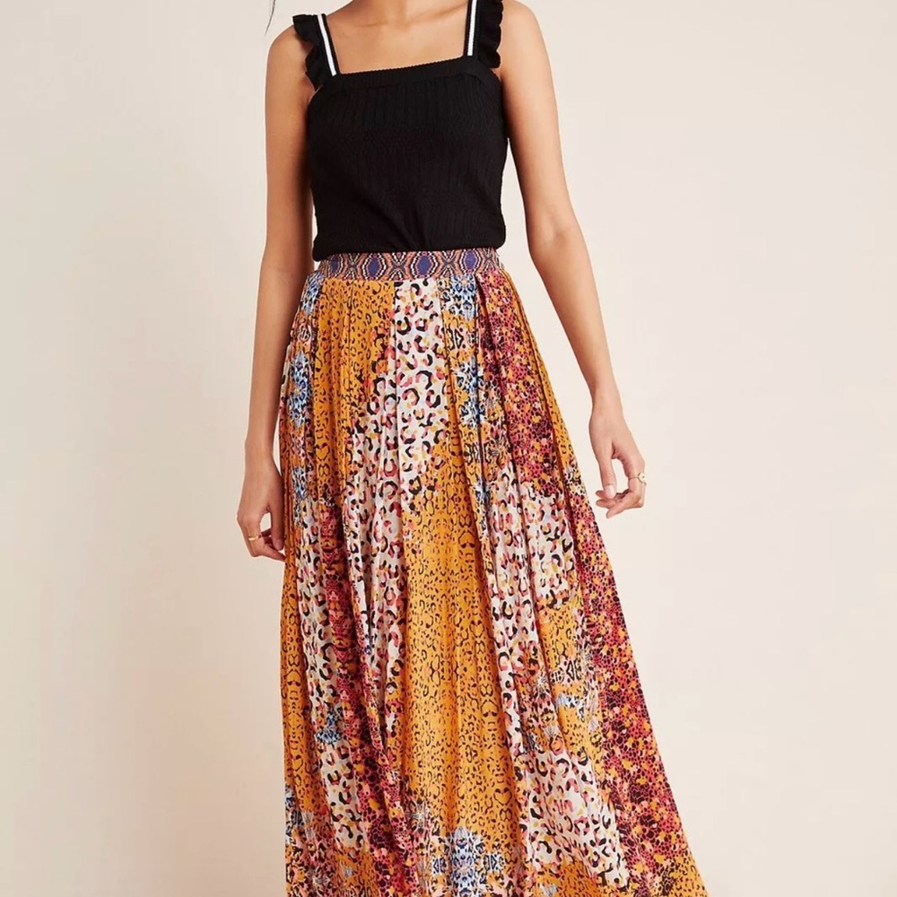 NWT Anthropologie Bhanuni by Jyoti Pantera Maxi Skirt 12